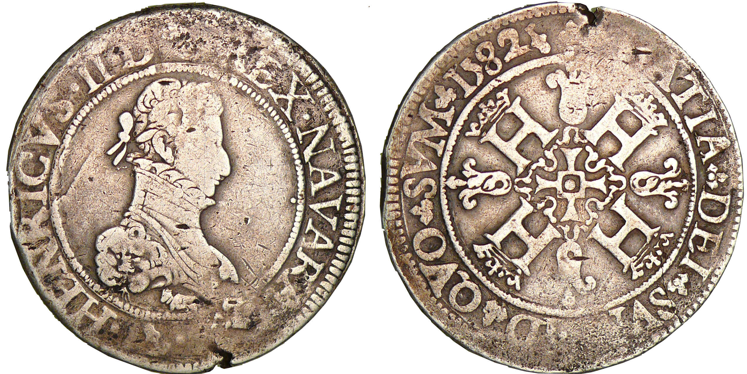Navarre - Henri III de Navarre, II de Béarn - Franc 1582 (Saint-Palais) Navarre - Henri III de Navarre, II de Béarn - Franc 1582 (Saint-Palais)