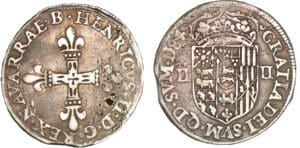 Navarre - Henri III de Navarre, II de Béarn - Quart d'écu 1584 (Pau) Navarre - Henri III de Navarre, II de Béarn - Quart d'écu 1584 (Pau)