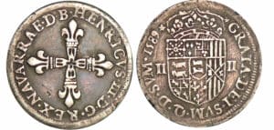 Navarre - Henri III de Navarre, II de Béarn - Quart d'écu 1589 (Pau) Navarre - Henri III de Navarre, II de Béarn - Quart d'écu 1589 (Pau)