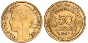 50 centimes Morlon bronze-alu - 1947 50 centimes Morlon bronze-alu - 1947