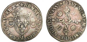 Henri II - Douzain aux croissants - 1557 G (Poitiers)