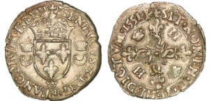 Henri II - Douzain aux croissants - 1551 couronnelle (Crémieu)
