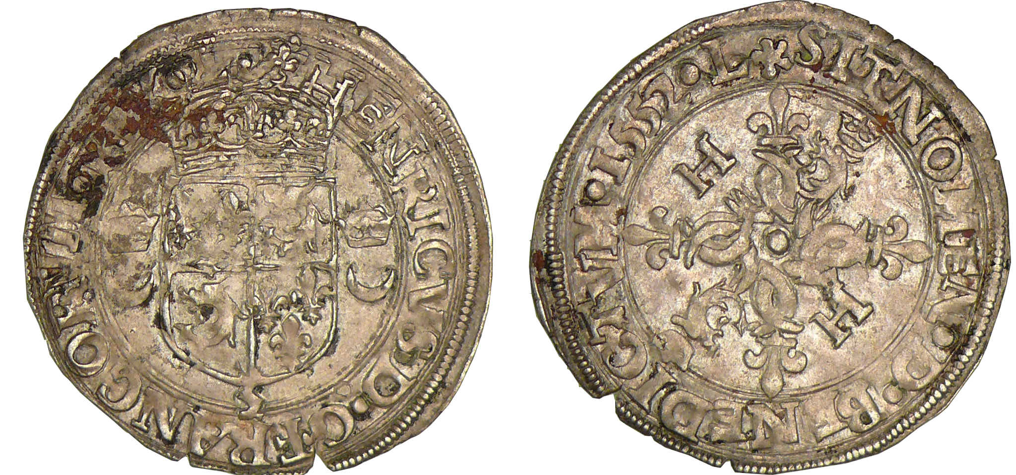 Henri II - Douzain du Dauphiné aux croissants - 1552 (Grenoble) Henri II - Douzain du Dauphiné aux croissants - 1552 (Grenoble)