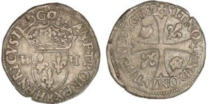 Henri III - Douzain - 3ème type 1689 B (Rouen)