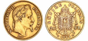 20 francs Napoléon III tête laurée - 1861 BB (Strasbourg)