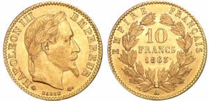10 francs Napoléon III tête laurée - 1863 A (Paris)