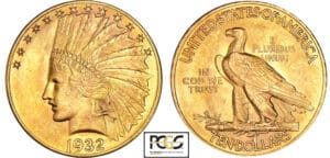 Etats-Unis - Tête d'indien - 10 dollars 1932