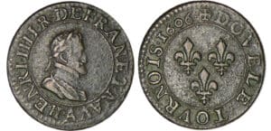 Henri IV - Double tournois - 1606 A (Paris) Henri IV - Double tournois - 1606 A (Paris)