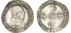 Henri III - Demi-franc au col plat - 1588 C (Saint-Lô)