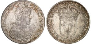 Louis XIV - Ecu à la mèche longue - 1652 D (Lyon) - D inversé Louis XIV - Ecu à la mèche longue - 1652 D (Lyon) - D inversé