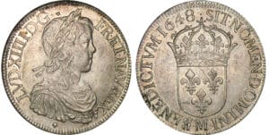 Louis XIV - Ecu à la mèche longue - 1648 M (Toulouse) Louis XIV - Ecu à la mèche longue - 1648 M (Toulouse)