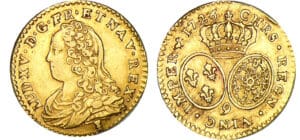 Louis XV - ½ louis d’or aux lunettes - 1726 9 (Rennes) Louis XV - ½ louis d’or aux lunettes - 1726 9 (Rennes)