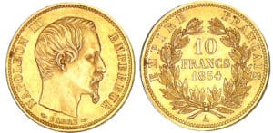 10 francs Napoléon III - petit module - 1854 A (Paris)
