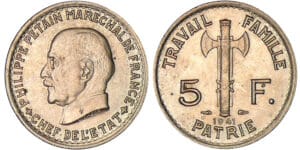 5 francs maréchal Pétain - 1941 5 francs maréchal Pétain - 1941