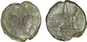 Jules César et Octave - Dupondius (36 av. J.-C., Lyon)