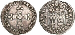 Henri IV - Quart d'écu de Béarn - 1598 (Morlaàs)
