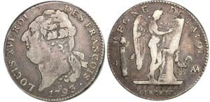 Ecu de 6 livres type FRANCOIS - 1793 AA (Metz) Ecu de 6 livres type FRANCOIS - 1793 AA (Metz)