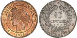 10 centimes Cérès - 1874 K (Bordeaux)