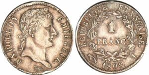 1 franc Napoléon revers république - 1808 I (Limoges)