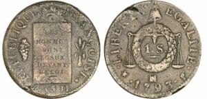 Sol à la balance type FRANCOISE - An II - 1793 MA (Marseille) Sol à la balance type FRANCOISE - An II - 1793 MA (Marseille)