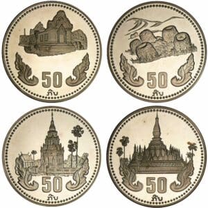 Laos - Série de 4 monnaies - 20 kip 1985