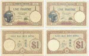 Indochine - 2 billets de 1 piastre