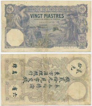 Indochine - 20 piastres - 1 août 1920