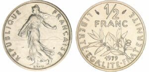 Cinquième république (1959- ) - 1/2 franc Semeuse - 1979 piéfort en nickel