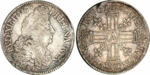 Louis XIV - Ecu aux 8 L, 1er type - 1691 A (Paris) flan réformé