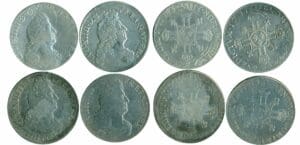 Louis XIV - Ecu aux 8 L, 2ème type à la tête nue - Lot de 4 écus