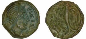 Carnutes - Bronze PIXTILOS à l'oiseau et à la main (40-30 av. J.-C.)