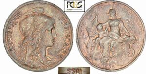 5 centimes Dupuis - 1898 essai  (essai en creux sur la tranche)