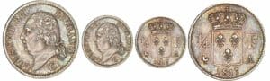 1/4 de franc Louis XVIII au buste nu - 1817 A (Paris)
