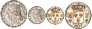 1/4 de franc Louis XVIII au buste nu - 1817 W (Lille)
