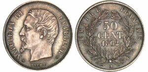 50 centimes Napoléon III tête nue - 1862 A (Paris)