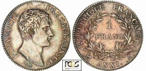1 franc Bonaparte premier consul - An XI A (Paris) 1 franc Bonaparte premier consul - An XI A (Paris)