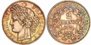 2 francs Cérès avec légende - 1871 A (Paris)