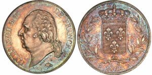 5 francs Louis XVIII au buste nu - 1823 A (Paris)