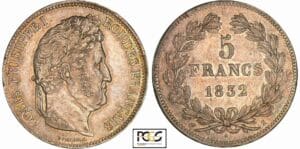 5 francs Louis-Philippe Ier - tête laurée - 2ème type - 1832 I (Limoges) 5 francs Louis-Philippe Ier - tête laurée - 2ème type - 1832 I (Limoges)