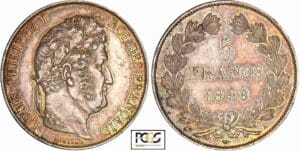 5 francs Louis-Philippe Ier - tête laurée - 3ème type - 1846 A (Paris)