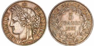 5 francs Cérès - 1851 A (Paris) 5 francs Cérès - 1851 A (Paris)