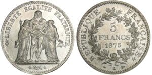 5 francs Hercule - 1875 K (Bordeaux)