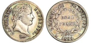 1/2 franc Napoléon revers république - 1808 A (Paris)