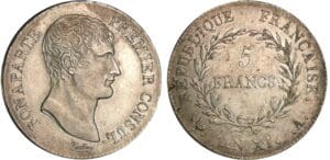 5 francs Bonaparte premier consul - An XI A (Paris) 5 francs Bonaparte premier consul - An XI A (Paris)