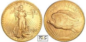 Etats-Unis - Saint-Gaudens - 20 dollars 1908 D no motto