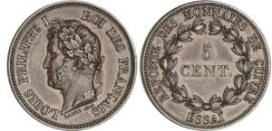 5 centimes Louis-Philippe - 1840 essai 5 centimes Louis-Philippe - 1840 essai