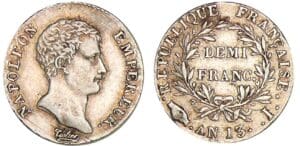 1/2 franc Napoléon empereur - An 13 I (Limoges) 1/2 franc Napoléon empereur - An 13 I (Limoges)