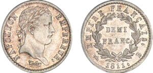 1/2 franc Napoléon revers empire - 1811 B (Rouen)