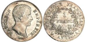 1 franc Napoléon empereur - An 13 A (Paris) 1 franc Napoléon empereur - An 13 A (Paris)