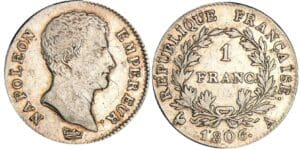 1 franc Napoléon empereur - 1806 A (Paris)